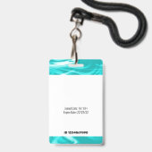 Badge Code-barres Modèle photo Turquoise Green Marble Nu (Arrière avec lanière)