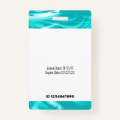 Badge Code-barres Modèle photo Turquoise Green Marble Nu (Dos)