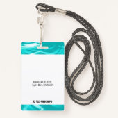 Badge Code-barres Modèle photo Turquoise Green Marble Nu (Derrière avec lanière)