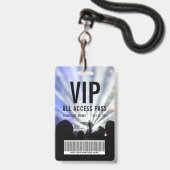 Badge Code-barres Nom personnalisé Billet VIP Accès illi (Avant avec lanière)