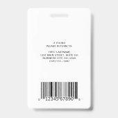 Badge Code-barres or simple - Employé photo (Arrière)