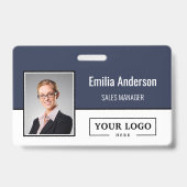 Badge Code-barres personnalisé avec logo d'entreprise et (Avant)