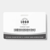 Badge Code-barres personnalisé avec logo et photo Employ (Arrière)