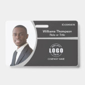 Badge Code-barres personnalisé avec logo et photo Employ (Avant)