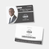 Badge Code-barres personnalisé avec logo et photo Employ (Avant & arrière)