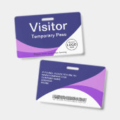Badge Code-barres personnalisé pour carte de visiteur d' (Avant & arrière)