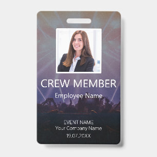 Badge Code-barres personnalisé pour membre d'équipe Bad