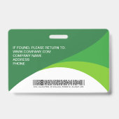 Badge Code-barres personnalisé vert pour carte de visite (Arrière)