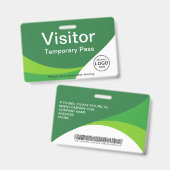 Badge Code-barres personnalisé vert pour carte de visite (Avant & arrière)
