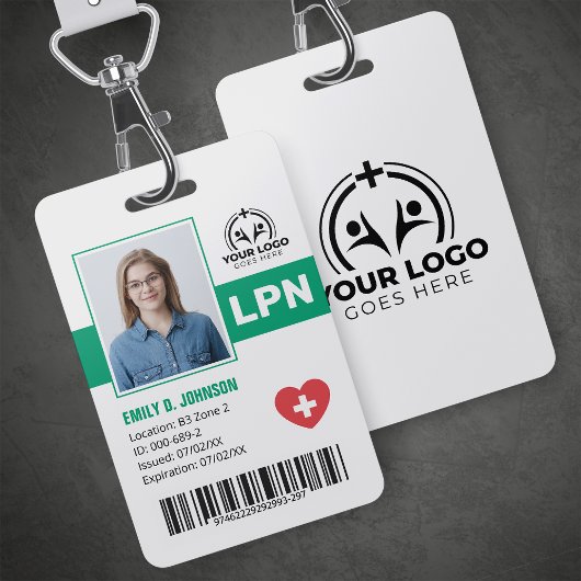 Badge Code-barres photo de l'infirmière autorisée profes