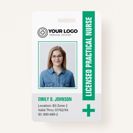 Badge Code-barres photo de l'infirmière pratique autoris (Devant)