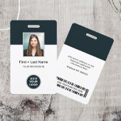 Badge Code-barres photo et nom du logo de l'employé pers