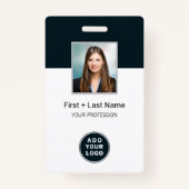 Badge Code-barres photo et nom du logo de l'employé pers (Devant)