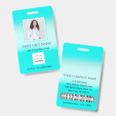 Badge Code-barres Photo ID Numéro Infirmière de thérapie (Avant & arrière)