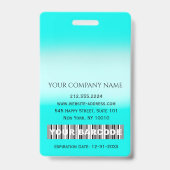 Badge Code-barres Photo ID Numéro Infirmière de thérapie (Arrière)