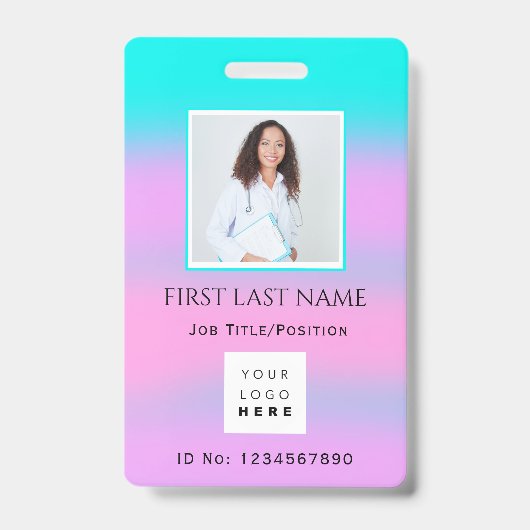 Badge Code-barres photo IDNumber Therapy Nurse Doctor He (Avant)