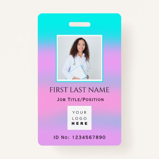 Badge Code-barres photo IDNumber Therapy Nurse Doctor He (Devant)