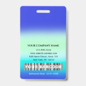 Badge Code-barres Photo Infirmière Médecin Santé Blue Ho (Dos)