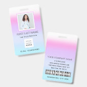 Badge Code-barres Photo Infirmière Médecin Santé Carte (Avant & arrière)