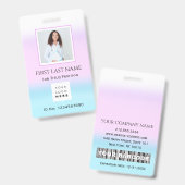 Badge Code-barres Photo Infirmière Médecin Santé Carte d (Avant & arrière)