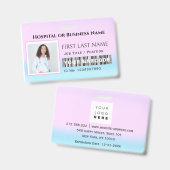 Badge Code-barres Photo Infirmière Médecin Santé Horizon (Avant & arrière)