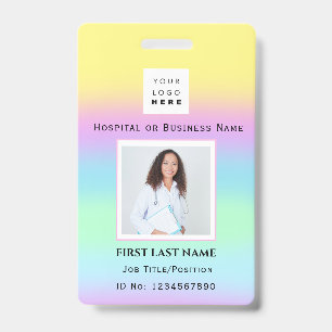 Badge Code-barres Photo Infirmière Médecin Soins de sant