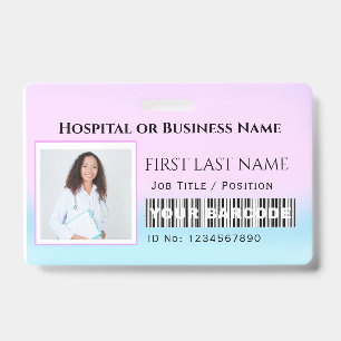 Badge Code-barres Photo Infirmière Médecin Soins de sant