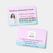 Badge Code-barres Photo Infirmière médecin soins de sant (Front & Back)