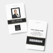 Badge Code-barres Photo Nom Carte d'identité Vertical Mo (Avant & arrière)