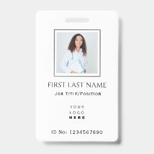 Badge Code-barres Photo Thérapeute Infirmière Médecin Ca