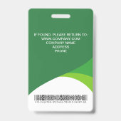 Badge Code-barres pour laissez-passer pour les entrepris (Arrière)