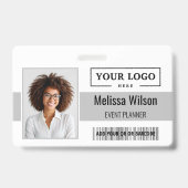 Badge Code-barres QR Code personnalisé pour entreprise E (Avant)