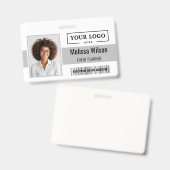 Badge Code-barres QR Code personnalisé pour entreprise E (Avant & arrière)