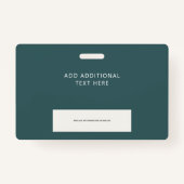 Badge Code-barres simple Turquoise blanc employé photo I (Dos)