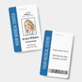 Badge Code bleu de l'employé de soins de santé personnal (Avant & arrière)