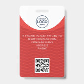 Badge Code carte d'accès aux visiteurs d'entreprise roug (Arrière)