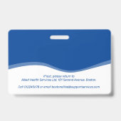 Badge Code-code-barres pour les travailleurs de santé es (Arrière)