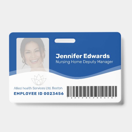 Badge Code-code-barres pour les travailleurs de santé es (Avant)