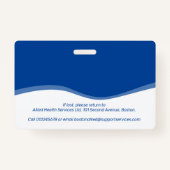 Badge Code-code-barres pour les travailleurs de santé es (Dos)