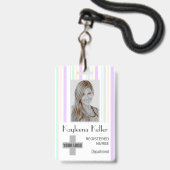 Badge Code code code à barres du logo des lignes de band (Avant avec lanière)