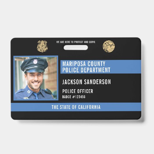 Badge Code d'application de la loi de l'agent de police (Avant)