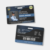 Badge Code d'application de la loi de l'agent de police (Recto et verso)