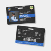 Badge Code d'application de la loi de l'agent de police  (Avant & arrière)