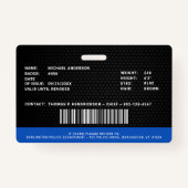 Badge Code d'application de la loi de l'agent de police  (Dos)