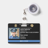 Badge Code d'application de la loi du service de police (Avant avec rétractable)
