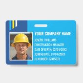 Badge Code de construction personnalisé Travail QR Code (Avant)