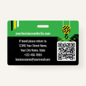 Badge Code de construction personnalisé Travail QR Code  (Dos)