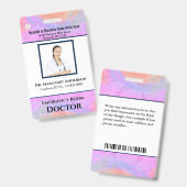 Badge Code de la barre de logo de l'employé Nom de la ph (Avant & arrière)