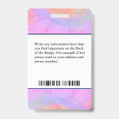 Badge Code de la barre de logo de l'employé Nom de la ph (Arrière)