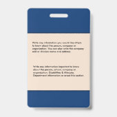 Badge Code de la barre de logo de l'employé personnalisé (Dos)